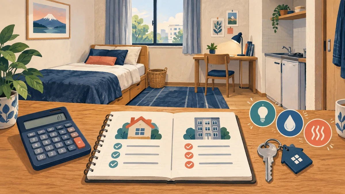 A modest staff room with a notebook for comparing housing and utility costs